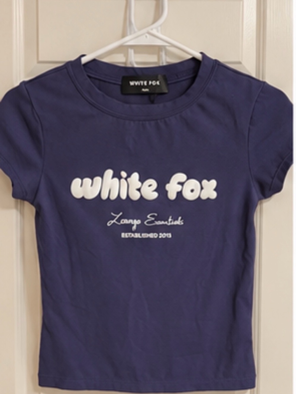 White Fox Leisure Essentials blue/Purple Fitted Baby Tee XXS
